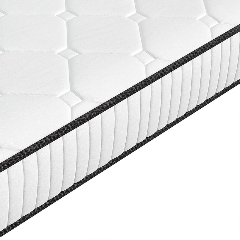 DreamZ Single Spring Mattress Medium Firm 5-Zone Support Breathable Fabric Cover