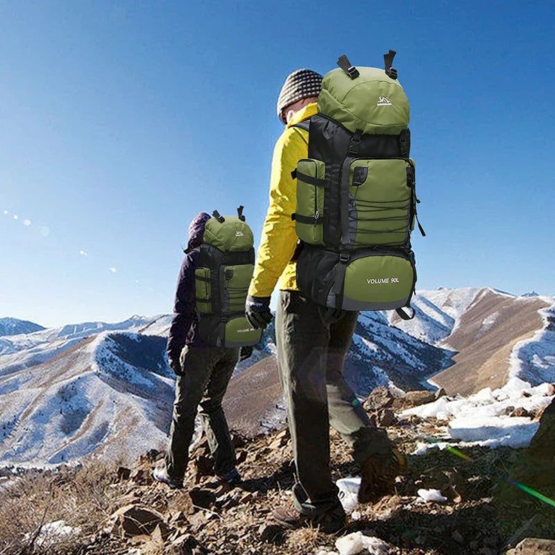 90L Tactical Camping Backpack Military-Style Green