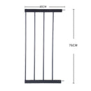 Levede Baby Safety Gate Adjustable Pet Stair Barrier 30cm Door Extension Black