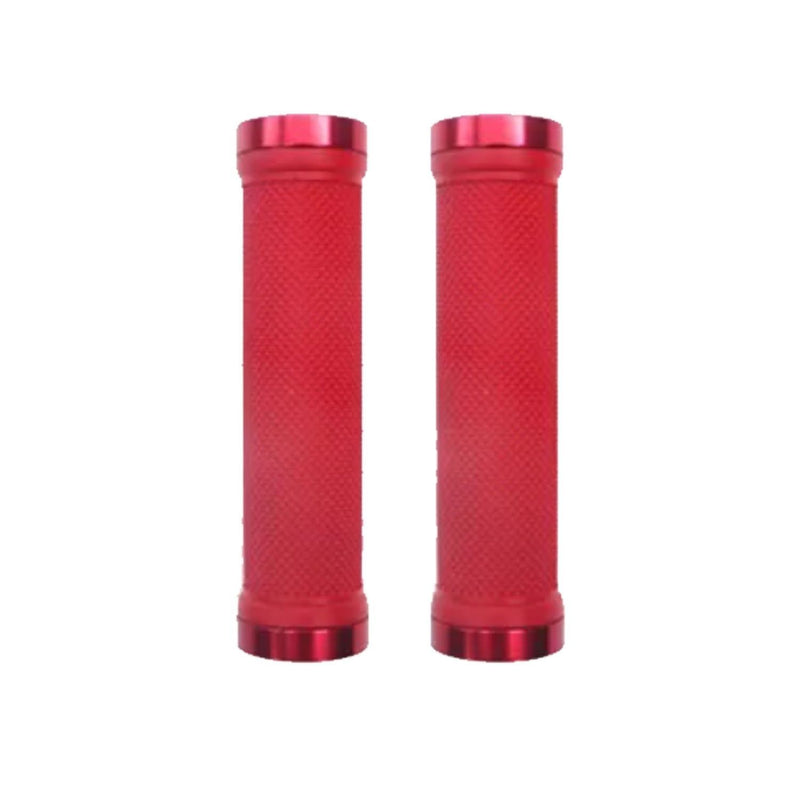 Trigram Lock-on Bike Grips Kraton Rubber 130mm with 2 side lock rings Red