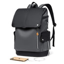 Waterproof PU Leather Laptop Backpack Computer Bag Grey