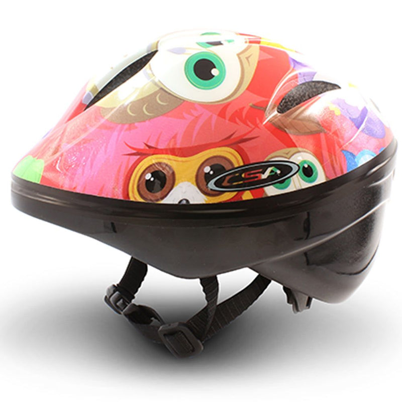 CSA Ariel Purple Owl Pattern Childrens Bike Helmet Size 48-52cm