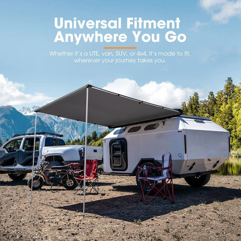 San Hima Car Side Awning Pull-out Telescoping Poles Waterproof Car