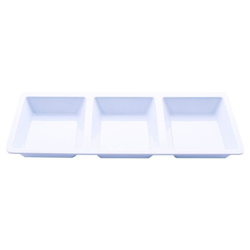 White Melamine Serving Plate 3 Section