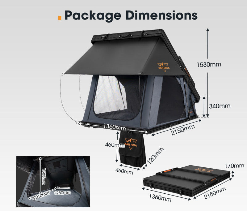 San Hima Kalbarri X Rooftop Tent Hardshell With Ladder Camping 4WD 4x4