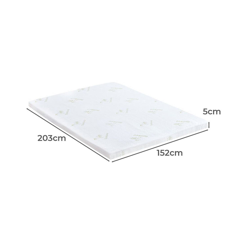 Dreamz 5cm Thickness Cool Gel Memory Foam Mattress Topper Bamboo Fabric Queen