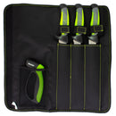 Mustad Pro Fish Filleting Kit -3 x Fishing Knives,Knife Sharpener in Roll Up Bag