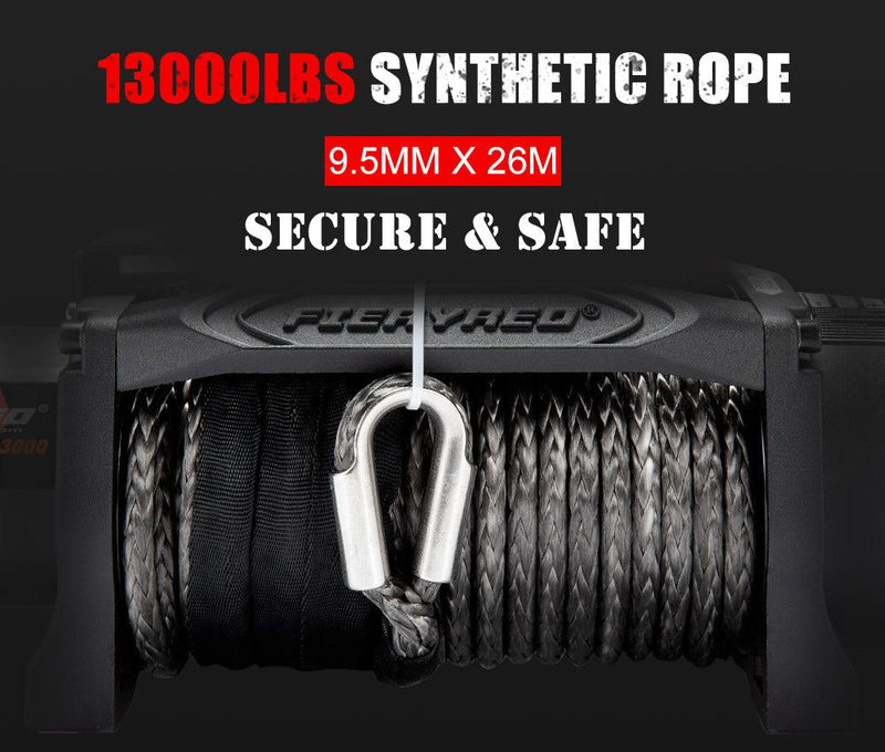 12V 13000LBS Electric Winch Synthetic Rope