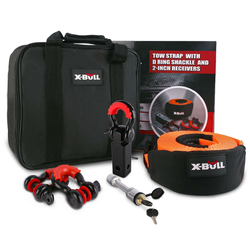 X-BULL Winch Recovery Kit 11PCS 4WD 4x4 Pack Off Road Snatch Strap Essential