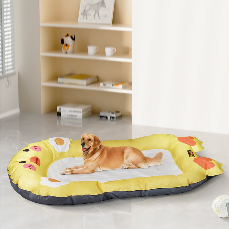 Pawz Pet Cooling Mat Dog Cat Human Size Bed Non-Toxic Self-cool Summer Yellow
