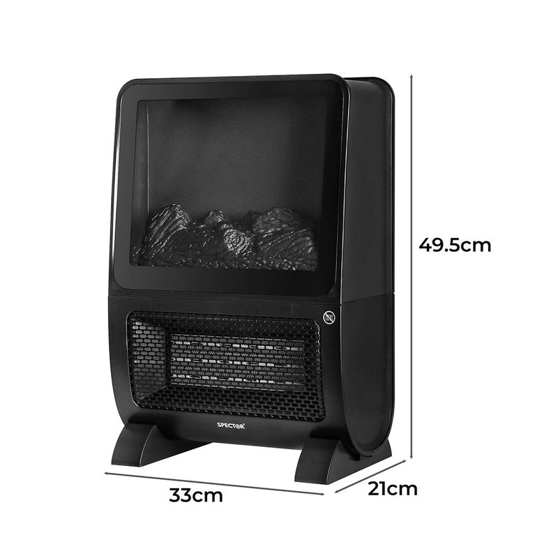 Spector Heater Electric Portable 2000W 3D Fire Fast Heating Remote Touch Timer