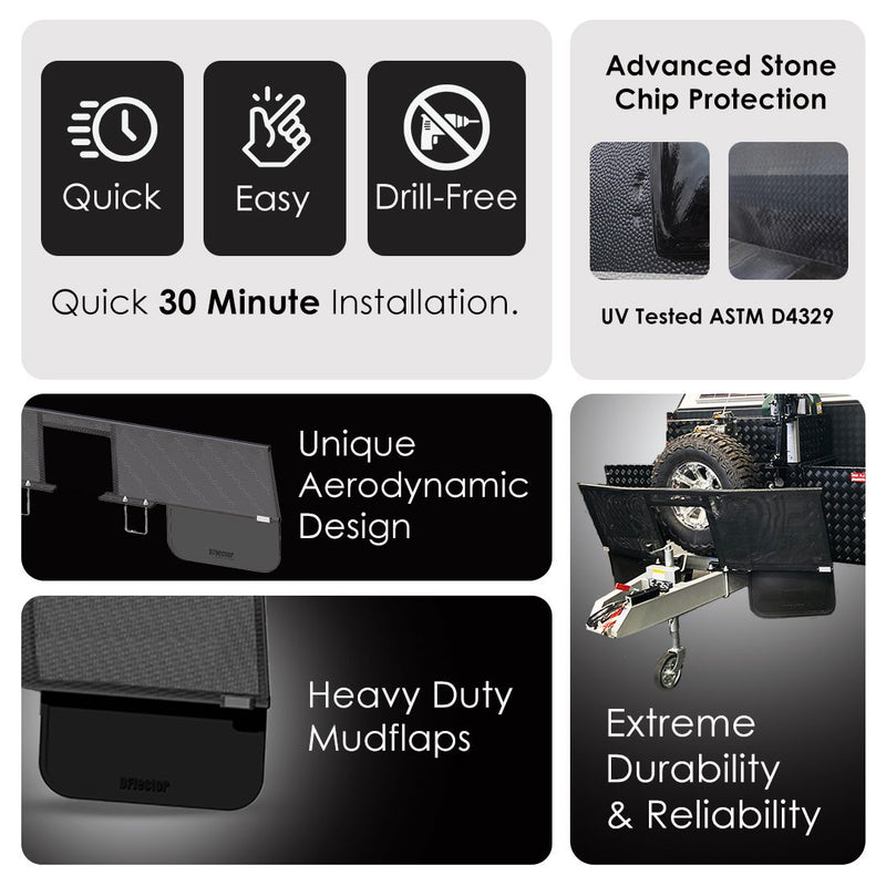 D-Flector Camper Centre Cut-Out Stone Guard 1800mm - Angled (High-Strength Performance Steel)