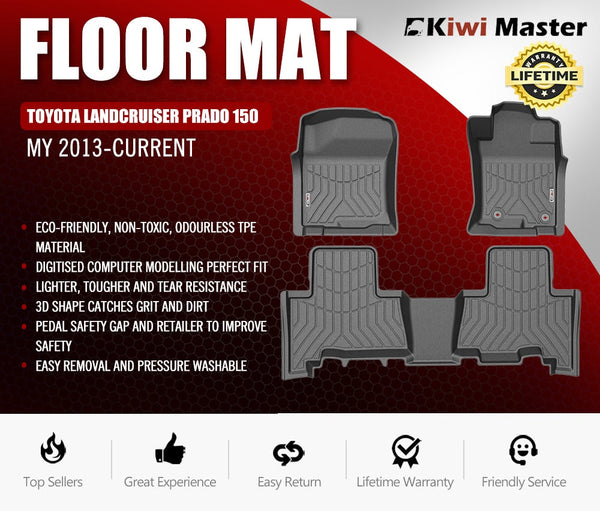 KIWI MASTER 3D TPE Car Floor Mats Liner fit Toyota Landcruiser Prado 150 MY&nbsp;2013-Current