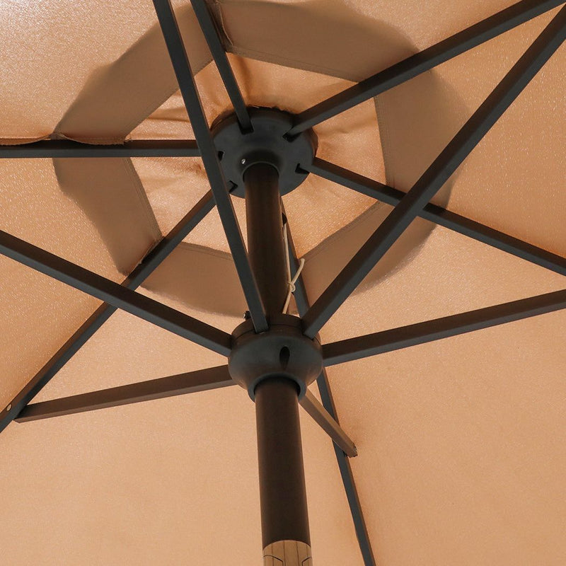 Centra 2.7m Outdoor Umbrella Garden Beach Stand Tilt Patio Deck Pole UV Khaki