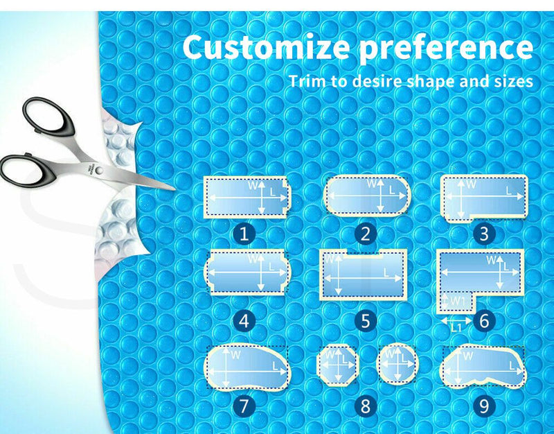 Traderight Group  Solar Swimming Pool Cover 400 Micron Outdoor Bubble Blanket Heater 10 X 4.7m