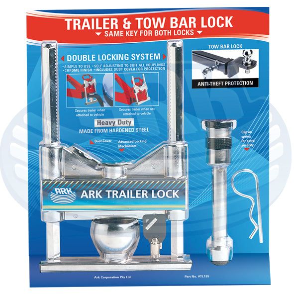 Ark Premium Trailer Coupling and Tow Bar Hitch Lock ATL155
