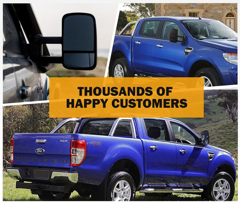 San Hima Pair Extendable Towing Mirrors Gen1 Fit Ford Ranger 2009-2011