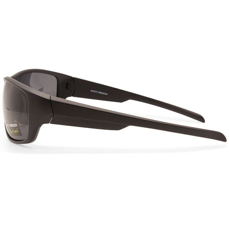 North Beach Freddy Satin Black/Grey Polarised Men's Sunglasses