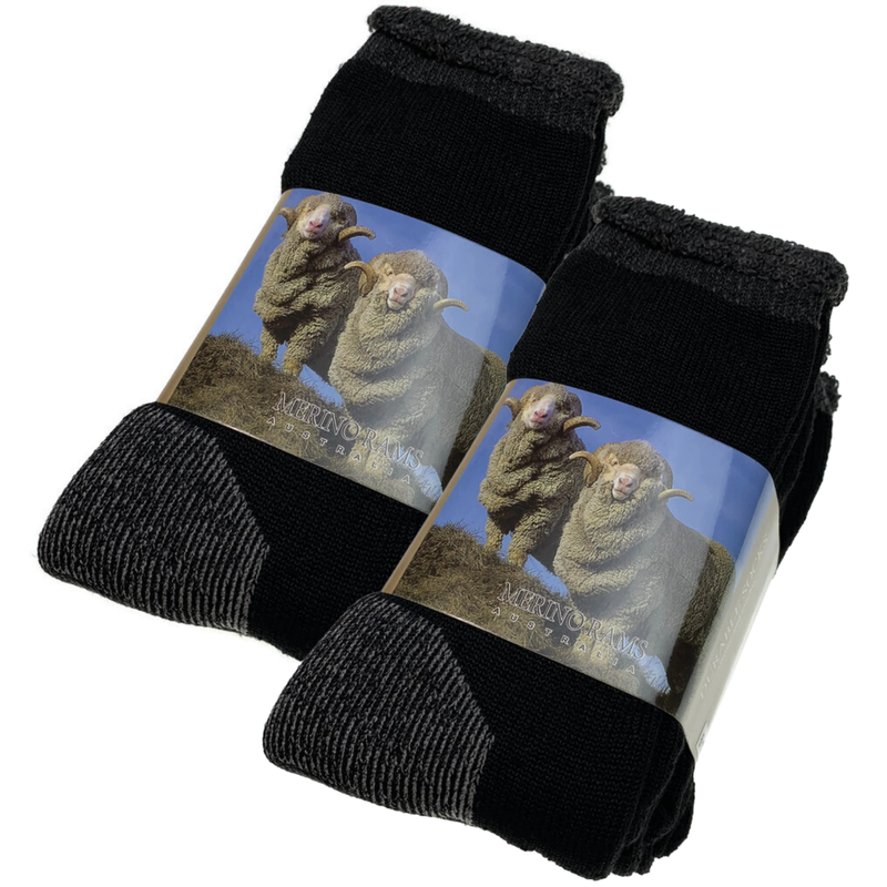 6 Pairs Heavy Duty Merino Wool Socks Extra Thick Cushion (Size 11-14)