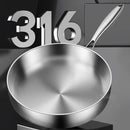 20cm Tri-Ply 304 Stainless Steel Frying Pan Uncoated Silver