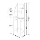 Dutxa 3 Tier Over Toilet Storage Shelf Rack Stand Washing Machine Steel White