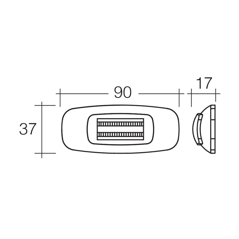 Narva 92406 9-33 Volt Model 24 LED Light Guide Side Marker Lamp (Amber)