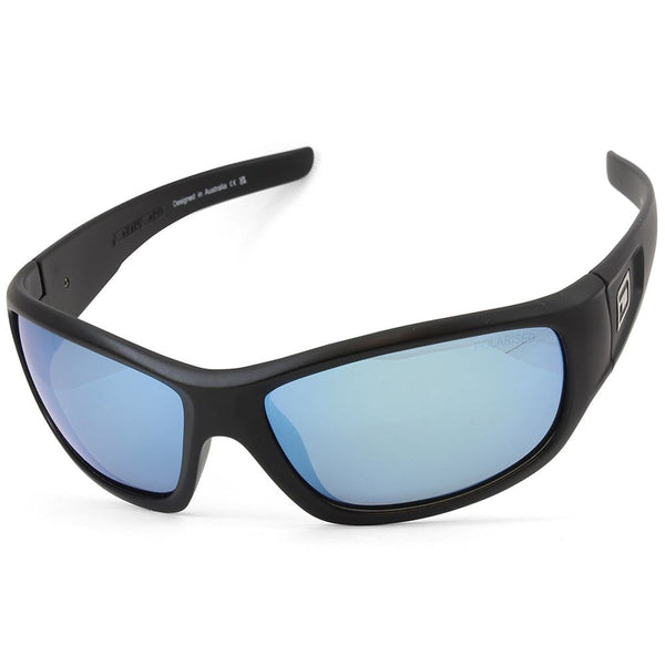 Dirty Dog Sythe Satin Black/Grey-Ice Blue Mirror Polarised Men's Sunglasses