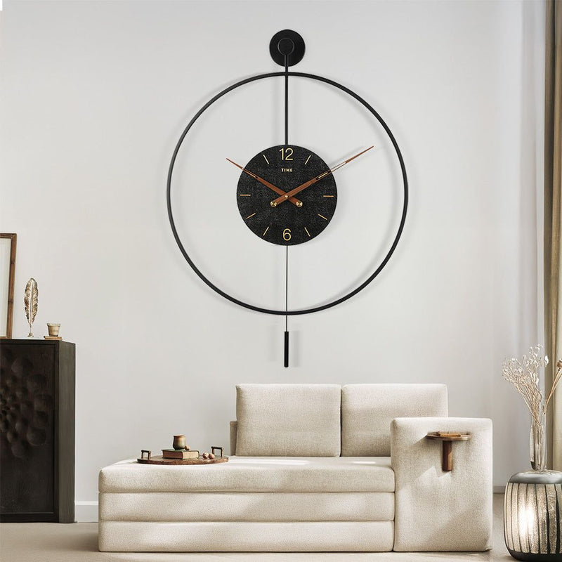 Yezi 60cm Large Wall Clock Modern Big Numeral Metal Round Face In/Outdoor Decor
