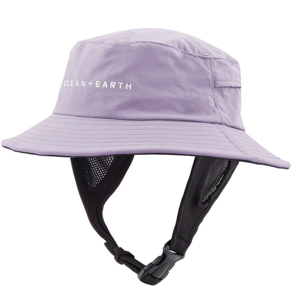 Ocean & Earth Bingin Youth 56cm Soft Peak Surf Hat with Chin Strap (Pale Lilac)