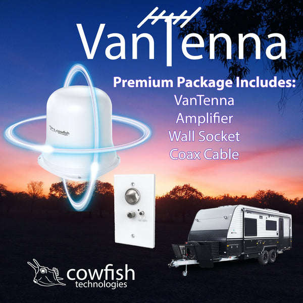 Cowfish VanTenna Premium Package - HDTV antenna, complete package