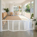 Pawz Wooden Pet Gate Dog Fence Safety Stair Barrier Security Door 6 Panels White