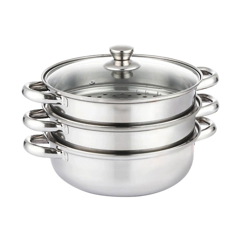 Toque Stainless-Steel Steamer Meat Vegetable Cookware Hot Pot Kitchen 3 Tier