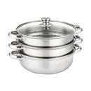 Toque Stainless-Steel Steamer Meat Vegetable Cookware Hot Pot Kitchen 3 Tier