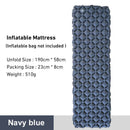 Camping Inflatable Air Mattress with Built-In Pump Blue