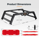 San Hima Universal Ute Tub Rack Steel 3mm + Pair Recovery Tracks Board Red