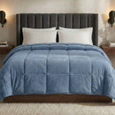 Dreamz Quilt Doona Comforter Blanket Velvet Winter Warm King Bedding Blue 500GSM