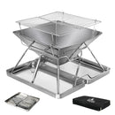 Moyasu Fire Pit BBQ Grill Barbecue Smoker Camping Portable Stainless-Steel Stove