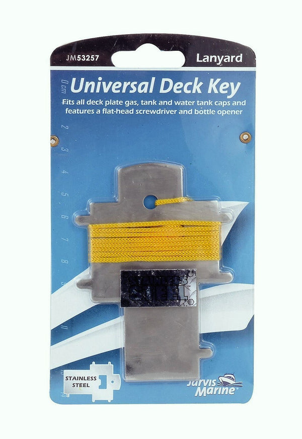 Jarvis Walker Marine Stainless Steel Universal Deck Key with Lanyard