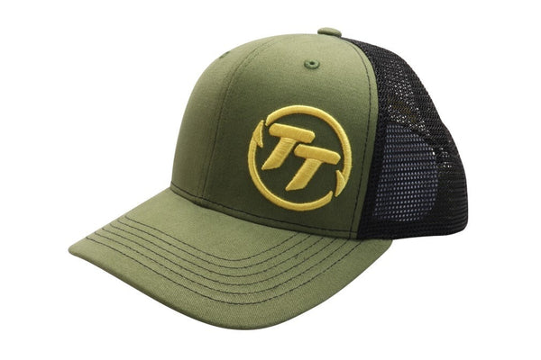 TT Fishing Khaki Green/Black Premium Trucker Cap with Snap Closure