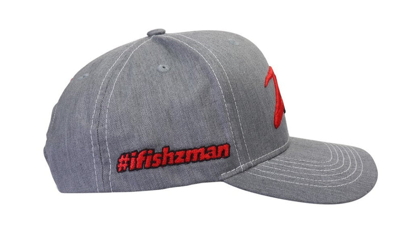 Zman Heather Grey Premium Cap - Fishing Hat with Snap Closure