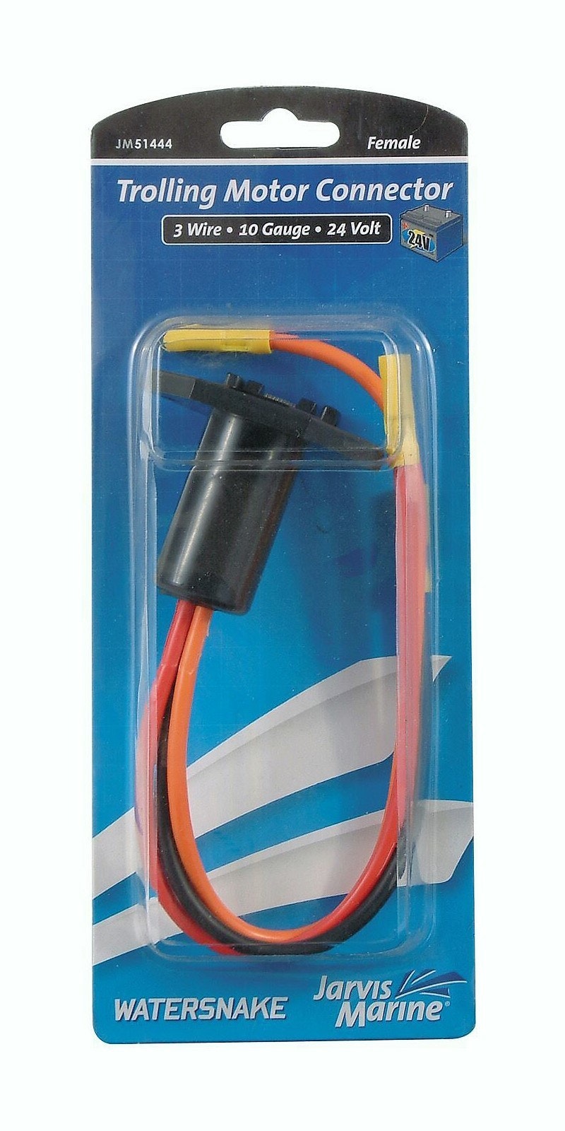 Jarvis Walker Marine Female 24 Volt Trolling Motor Connector - 3 Wire - 10 Gauge