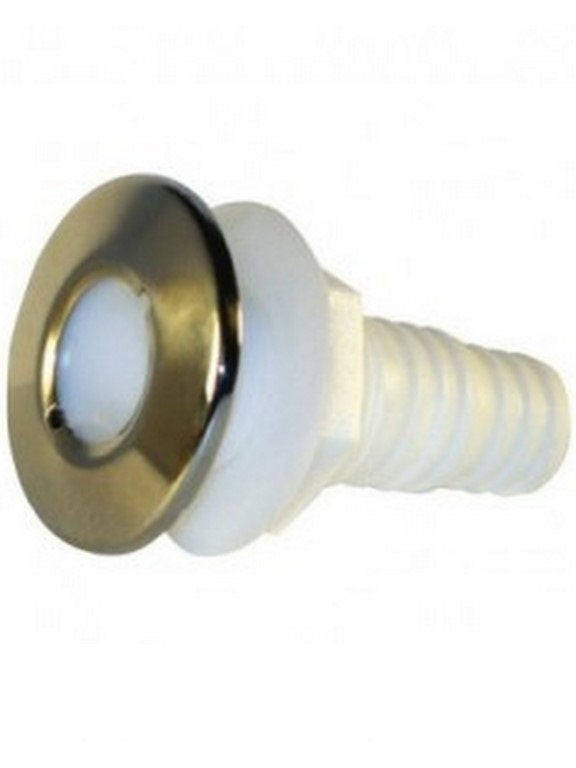 37mm White Platinum Polypropylene Skin Fitting with Stainless Steel Trim