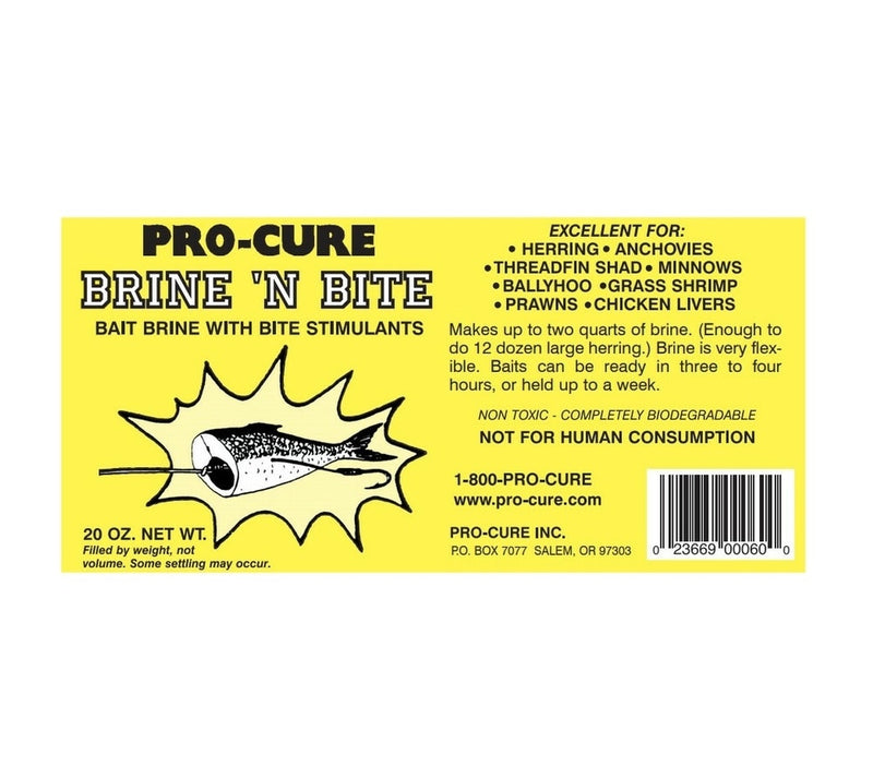 20oz Tub of Pro-Cure Brine 'N Bite Bait Toughener With Bite Stimulants