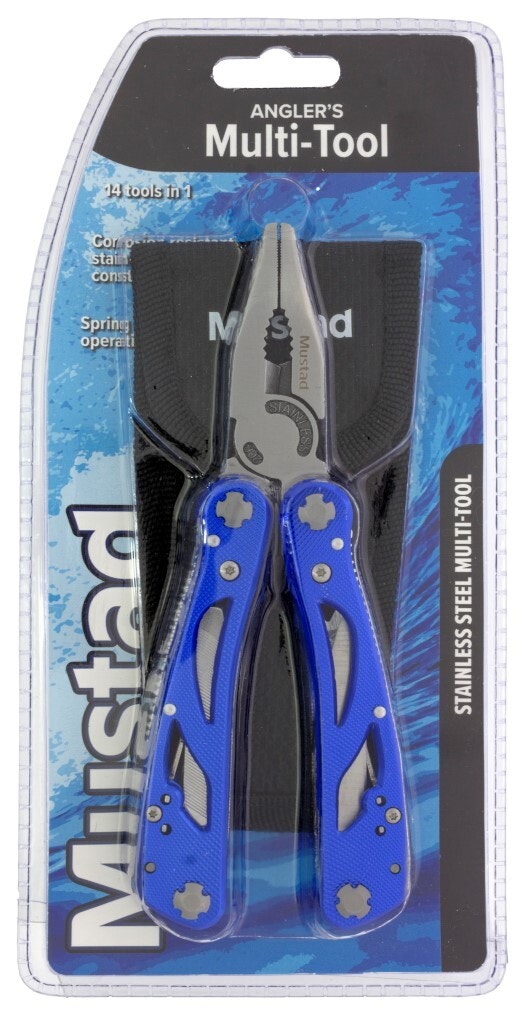 Mustad 14 in 1 Multipurpose Fishing Pliers with Pouch - Angler's Multi-Tool