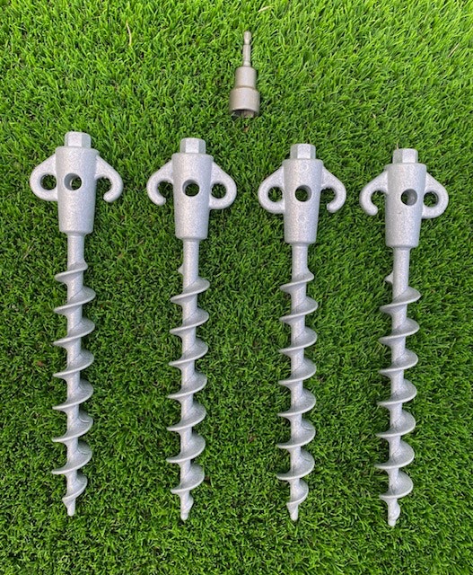 Screw in Ground Pegs 295mm Long x 4 Includes 17mm Drill Adapter Terra-BITE
