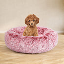 Pawz Pet Bed Cat Dog Donut Nest Calming Mat Soft Plush Kennel Pink M