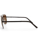 North Beach Fugu Satin Black/Brown Unisex Polarised Pilot Sunglasses