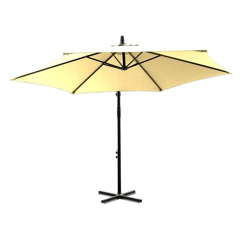 Mountview 3m Outdoor Umbrella Cantilever Garden Patio Beach Umbrellas Beige