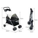 Pawz Pet Stroller Pram Dog Cat Carrier Travel Pushchair Foldable 4 Wheels Large