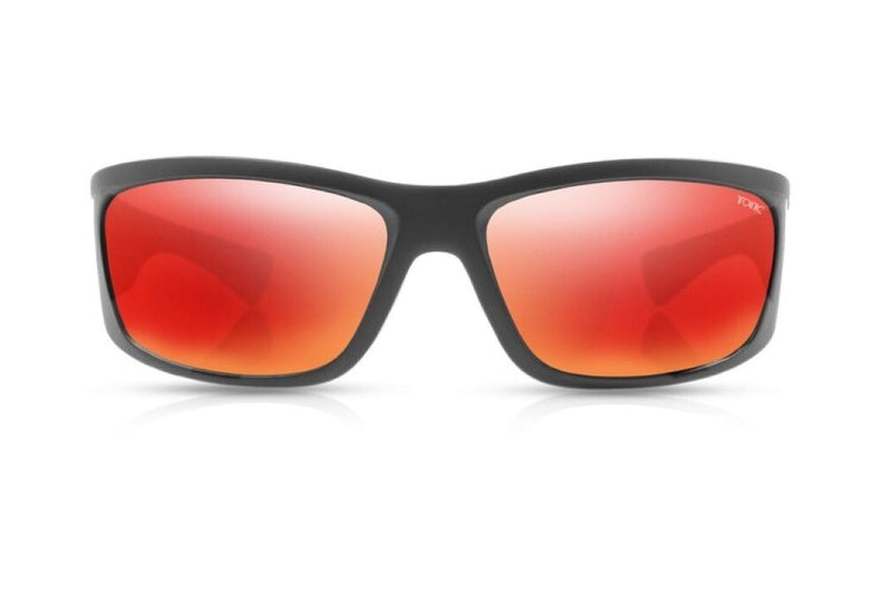 Tonic Shimmer Polarised Sunglasses with Glass Red Mirror Lens & Black Frame